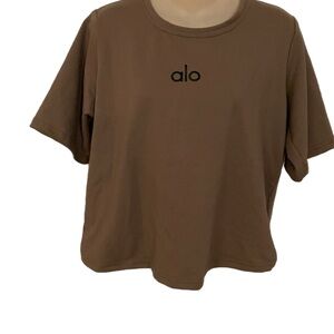 ALO Yoga Brown Short Sleeve Tee